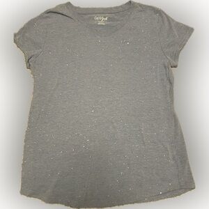 Cat and Jack girls V-neck glittery tee